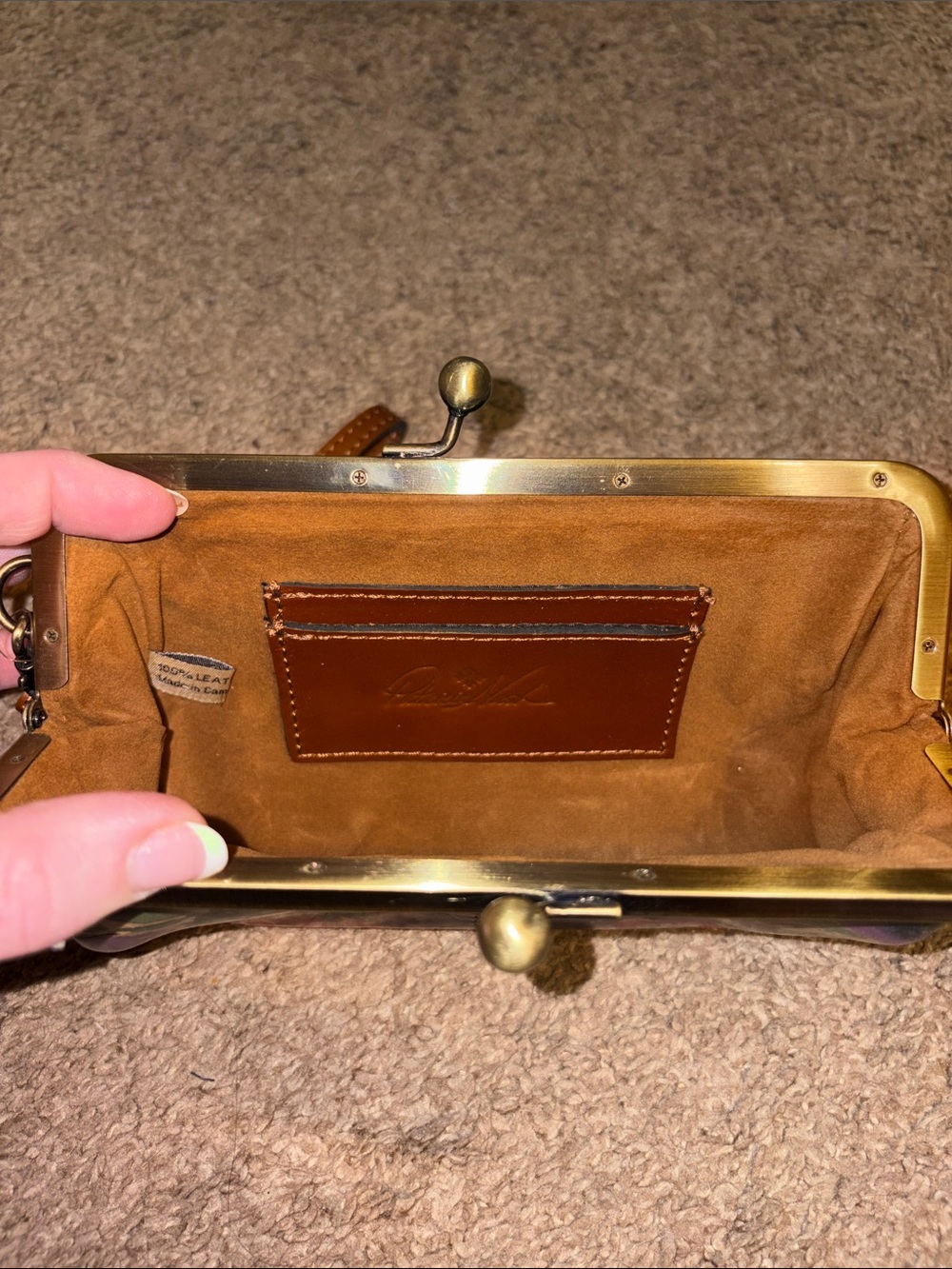 NWT-Patricia Nash-Renna Frame Kiss-Lock Wristlet Wallet-French Hydrangeas-$79 - Picture 8 of 13